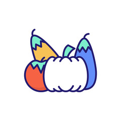 Vegetables Flat Filled Style Icon. EPS File 10