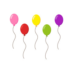 Happy birthday party birthday cake box Celebration Party Hat Gifts Multicolor balloons birthday candles set isolated flat vector graphic design illustration And icon elements