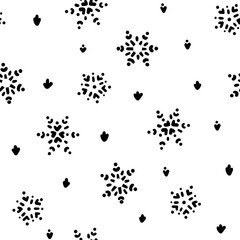 The pattern is seamless with snowflakes 