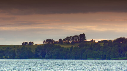 Fototapeta na wymiar Sunset at the Rospuda Filipowska Lake.