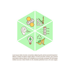 Fototapeta premium Comfortable living and working space concept icon with text. Ergonomics in house construction. PPT page vector template. Brochure, magazine, booklet design element with linear illustrations