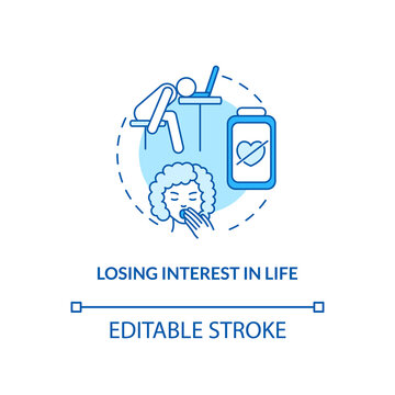 Losing interest in life concept icon Royalty Free Vector