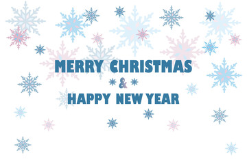 Snowflake Background Merry Christmas New Year Title