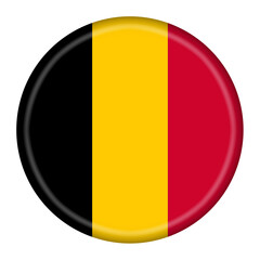 Fototapeta premium Belgium flag button 3d illustration with clipping path