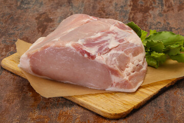Raw pork meat piece for cooking