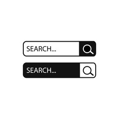 Search Bar and Magnifying Glass Icon Design.