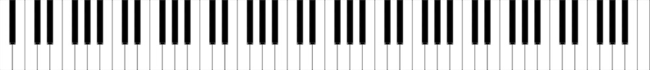88 key full size piano keyboard 3d illustration