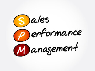 SPM - Sales Performance Management acronym, business concept background