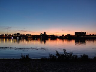 Fototapeta premium sunset over the river