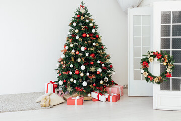 Christmas decoration home Christmas tree with gifts for the new year Christmas Eve