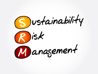 SRM - Sustainability Risk Management acronym, business concept background