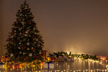 Christmas tree lights light garlands new year's eve presents