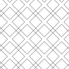 Vector seamless linear geometric pattern. Black and white