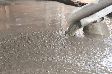 Obraz premium Wet Cement. ready mixed concrete for floor pouring