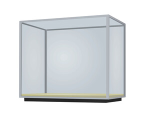 Empty glass showcase. vector illustration
