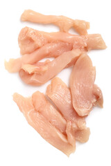 Chicken breast strips. Isolated on a white background.