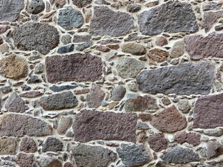 old wall built with basalt, paulilatino, sardinia
