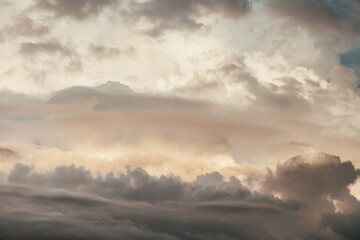 Dramatic sky with stormy clouds