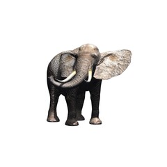 Fototapeta premium Wild animals - elephant - isolated on white background - 3D illustration