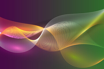 Abstract colorful gradient waves line on colorful background
