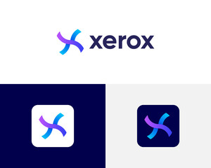 Letter X minimal logo design template
