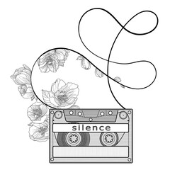 audio cassette blooms with silence - 393635101