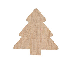 Obraz premium figure of a tree made of wood, on a white background