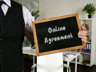 Financial concept about Online Agreement with inscription on the page.