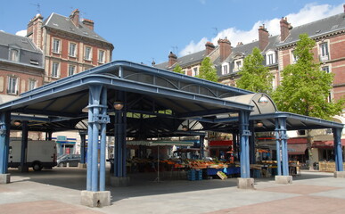 Obraz premium Ville de Rouen, les halles, marché couvert, département de Seine-Maritime, France