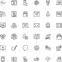 internet vector icon set such as: tube, data center, feedback icon, behavioral, bit, book, lead, investment, map, monitor, time, folder, sales, chain, conceptual, push, speaker, skin, worldwide, code