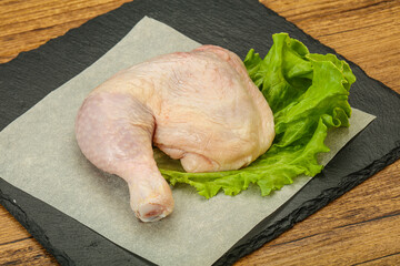 Raw chicken leg for cooking