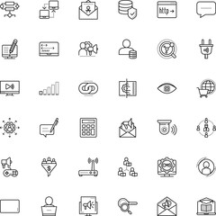 Fototapeta premium internet vector icon set such as: balloon, distance, progress, adaptor, layout, hand, production, retail, virus, look, enlarge, electricity, switch, networking, protect, energy, success, hyperlink