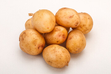 Raw baby young potato heap