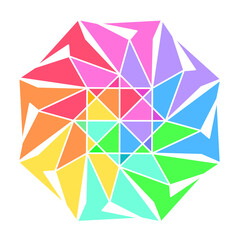 abstract geometric rainbow polygon-8v1