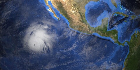 Tropical Storm Polo shown from Space. Extremely detailed and realistic  high resolution 3d illustration. Elements of this image have been furnished by NASA.