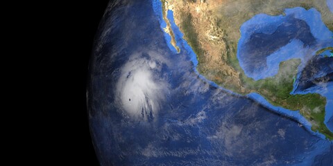 Tropical Storm Polo shown from Space. Extremely detailed and realistic  high resolution 3d illustration. Elements of this image have been furnished by NASA.