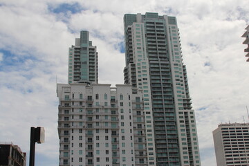 Tall city buildings