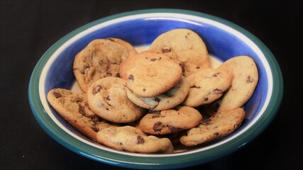 chocolate chip cookies in a bowl