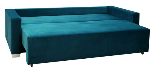 Sofa isolated on white background. Including clipping path. The sofa is laid out for sleep