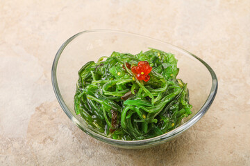 Asian traditional chukka salad in the bowl