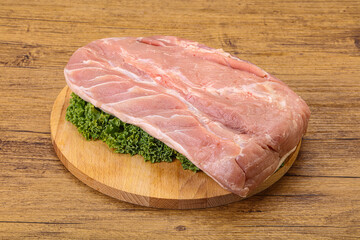 Raw pork loin for cooking