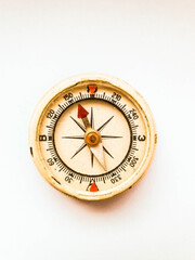 Fototapeta na wymiar Compass on white background.
