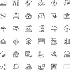 internet vector icon set such as: science, programming, mall, day, find, maintenance, loudspeaker, speak, png, transfer, mockup, sticker, datacenter, campaign, spam, grill, antivirus, lunch, menu