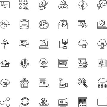internet vector icon set such as: science, programming, mall, day, find, maintenance, loudspeaker, speak, png, transfer, mockup, sticker, datacenter, campaign, spam, grill, antivirus, lunch, menu
