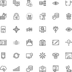 Fototapeta premium internet vector icon set such as: drawing, partner, cellphone, chart, lite coin, light, recycle, linear, love, code, gear, pointer, meter, brand, controller, signal, cooperation, leadership, refresh