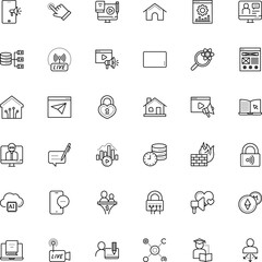 internet vector icon set such as: antivirus, smartphone, file, blog, speech bubble, solution, circle, livestream logo, storage, radio, ebook, finger, rate, cybercrime, database, traffic, exchange