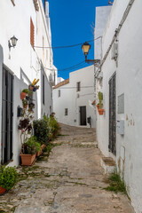 Typical street of Vejer de la Frontera, Andalusia, Spain