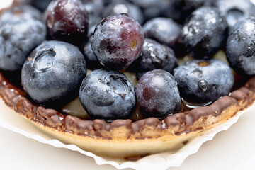 Close up einer Blaubeer Tartelette