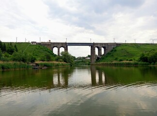 bridge over the river in summer