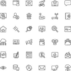 internet vector icon set such as: economic, balloon, arrow, automation, gateway, closed, frame, machine, layout, tree, groups, gray, bubble, antenna, forum, microscope, bullhorn, thumb, oriental